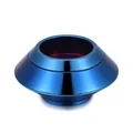 Polished blue stainless steel memorial cremation urn for human or pet ashes candle holder - Blue