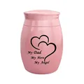 Pink cremation urn for dad with engraved My Dad My Hero My Angel text and hearts - DAD / Pink