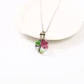 Glass pendant necklace with colorful dried flowers and openable urn design for ashes - Style 1 (43522345)