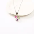 Elegant glass ball memorial urn necklace with colorful dried flowers inside for women - Style 2 (43522345)