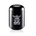 Piccola urna commemorativa in metallo nero per animali con ali d'angelo e cuore - Black Patterned Style
