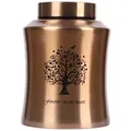 Elegant rose gold memorial cremation urn for human or pet ashes with Tree of Life - 21.5*14cm / Brown