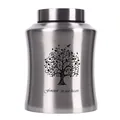 Stainless steel cremation urn for ashes featuring Tree of Life design and memorial text - 21.5*14cm / Silver