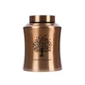 Memorial bronze-tone metal cremation urn for pet ashes with Tree of Life design - 15*9.5cm / Brown