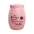 Rosa Tierurnen-Gedenkstätte mit 'Forever in my Heart' Gravur und dekorativen Pfoten - Rosa-Für immer in meinem Herzen