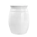 Mini white metal cremation urn for human or pet ashes, portable 40x30mm size - Blank Style / 40x30mm / White