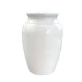 Elegant glossy white memorial funeral urn for human ashes or pet cremation remains - Blank Style (2292904) / 70x45mm / White