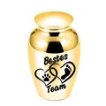Elegant golden memorial pet cremation urn 70x45mm with heart and paw print design - 70*45mm / Gold (Bestes Team)