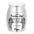 Small silver stainless steel memorial urn with Papa guardian angel engraving 40x30mm - Best PAPA Ever / 40x30mm / Silver