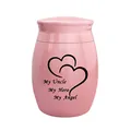 Pink cremation urn for human ashes with My Uncle My Hero My Angel heart engraving - Uncle / Pink
