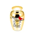Gold pet cremation urn for dogs and cats with cardinal memorial engraving - 70*45mm / Gold