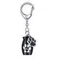 Pet cremation urn keychain with paw print charm memorial pendant for cats and dogs - 25x16 / Black