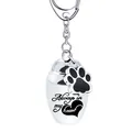 Premium stainless steel pet cremation urn keychain featuring paw print and heart engraving - Heart Style (9563) / Silver