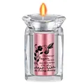Kristallen herdenkingsurn kandelaar met kolibrie en roze In Loving Memory gravure, chic - Roségoud Gegraveerd Stijl
