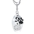Llavero de urna conmemorativa para mascotas de acero inoxidable con dije de pata - Estilo If Love Could / 25*16mm / Plateado