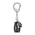 Llavero de urna para mascotas con botella negra grabada y lindo amuleto de huella - Colgante de Botella (74858) / Negro