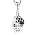 Llavero de urna funeraria para mascotas de acero inoxidable con Always in my heart - Estilo Always in My Heart / 25*16mm / Plateado