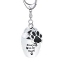 Silver stainless steel pet cremation urn keychain with Always in my Heart engraving. - Always in my heart Style (9563) / Silver