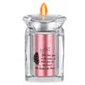 Crystal glass memorial cremation urn candle holder with rose gold cylinder for brother - Brother Memorial Style / Rose Gold