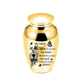Golden aluminum alloy small cremation urn with sentimental memorial engraved quote - 70*45mm / Gold