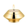 Elegant golden metallic mini urn and candle holder for memorial pet ashes storage - Candle Holder Set / Gold