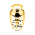 Golden pet cremation urn with 'Your Wings Were Ready' engraved sentiment - 65x45mm / Gold