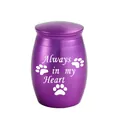 Lila Haustier-Urne aus Legierung mit 'Always in my Heart'-Gravur und Pfotenabdrücken - 30*40mm / Lila
