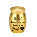 Small gold aluminum memorial cremation urn for ashes with Brother heart inscription - 30*40mm / Gold
