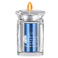 Blue metal memorial urn candle holder with Grandma heart quote and crystal base - Grandma Memorial Style / Blue