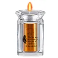 Elegant crystal candle holder memorial urn with engraved heart message for beloved Uncle. - Uncle Memorial Style (uncle) / Gold