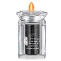 Crystal memorial candle holder with black metal urn featuring My Aunt My Friend text - Aunt Memorial Style / Black