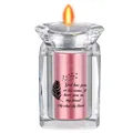 Pink mini cremation urn in crystal candle holder with a heartfelt message for Aunt - Aunt Memorial Style / Rose Gold