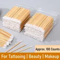 100pcs disposable ultra-fine pointed cotton swabs for precision makeup and beauty - Bagged (3737K) / 100 Packs