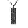 Collier pendentif crémation cylindre tournesol noir pour cendres ou poils d'animaux - Pendentif Cylindre Tournesol Noir