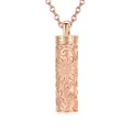 Pendentif cylindre tournesol or rose pour cendres ou souvenirs d'animaux bijoux mémoire - Pendentif Cylindre Tournesol Or Rose