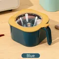Multi-compartment kitchen spice organizer box in blue and yellow with 4 spoons - L / Blue