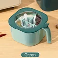 Green seasoning box set with 4 compartments and spoons for kitchen spice storage - L / Green