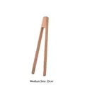 Professional medium 25cm beech wood kitchen tongs for serving bread and baking cakes - Medium (25cm)