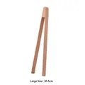 Large beech wood kitchen food tongs for bread and cakes, 30.5cm minimalist baking tong - Large (30.5cm)