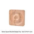 Square wooden bracelet display tray for jewelry storage and showcase 9.5x9.5x1.5cm - Square Style (2048) / 9.5x9.5x1.5cm