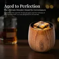 Handgefertigter Becher aus verkohltem Holz für Whisky mit natürlicher Maserung für Kenner - 300ml / Groß (9x9.3cm)