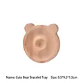 Cute bear-shaped natural wooden display tray for bracelets and jewelry organization - Bear Style (2048)