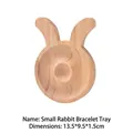 Rabbit shaped wooden jewelry tray for bracelets, size 13.5x9.5x1.5cm, SKU display. - Rabbit Style (2048)