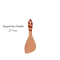 Paleta de arroz en espiral de madera de haya para sartenes antiadherentes con 21x7cm - Cuchara de Arroz con Mango en Espiral / 21*7cm / Color madera natural