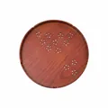 Bandeja redonda de madera de fresno con diseño hueco de flores de cerezo para hogar - 27cm