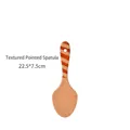 Espátula de cocina puntiaguda de madera de haya con mango en espiral naranja, 22,5x7,5 cm - Espátula Puntiaguda con Mango en Espiral / 22.5*7.5cm / Color madera natural