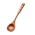 Vintage handcrafted wooden soup ladle with unique notched anti-slip handle design - Schima Superba Vintage Soup Spoon