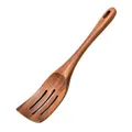 Premium teak wood slotted spatula for non-stick pans and professional kitchen cooking - Teak Slotted Spatula / 33*8cm