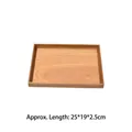 Premium natural rectangular wooden serving tray for bread and fruit, 25x19x2.5cm - Straight Edge / 25x19cm / Natural Wood Color