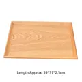 Rectangular natural wood serving tray for home breakfast and fruit, 39x31x2.5cm. - Hypotenuse / 39x31cm / Natural Wood Color